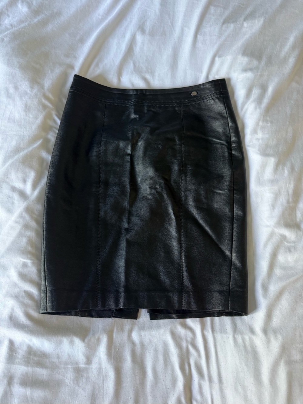 GUESS Black Faux Leather Pencil Skirt